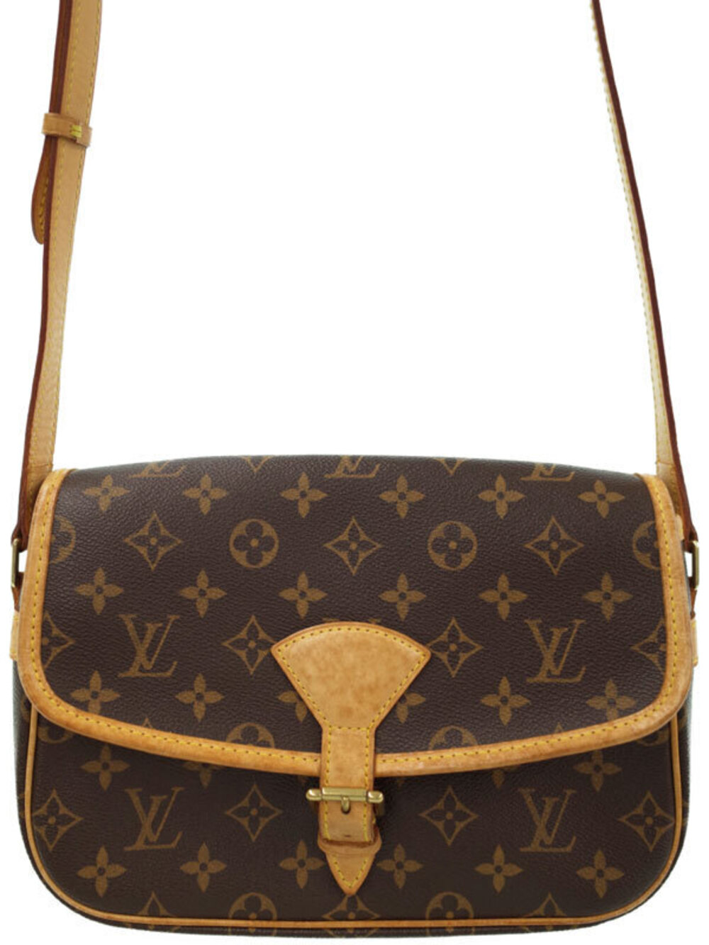 Louis Vuitton Monogram Sologne Shoulder Bag Canvas Leather Brown
